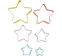 Wilton Set di 6 formine per biscotti a forma di stella su entrambi i lati, formine per biscotti in metallo, per dolci da cucina, fai da te, per biscotti e fondente - Set 6