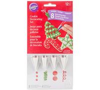 Wilton Set di Beccucci Natale, Bocchette Acciaio Inox #005, #101, #012, #003 Kit per Decorare Biscotti o Torte Natalizie, Cookie Decorating Kit Christmas