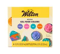 Wilton Set di coloranti alimentari in gel al neon, a base di gel, 4 pezzi
