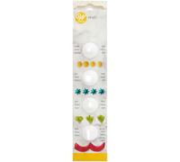 Wilton Set Punte Decorative Stella, Tonda, Foglia e Petalo in Plastica - Compatibili con Sac à Poche Standard - Confezione Blister