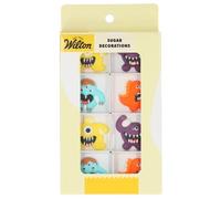 Wilton Sugar Decorations Manic Monsters Set: 8 Decorazioni di Zucchero con Mostri Divertenti e Colorati, Ideali per Decorare Cupcake, Torte e Biscotti - Set/8