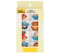 Wilton Sugar Decorations Pirates & Parrots Set: 8 Decorazioni di Zucchero a Pirati, Pappagalli, Navi e Forzieri del Tesoro, Ideali per Decorare Cupcake, Torte e Biscotti - Set/8