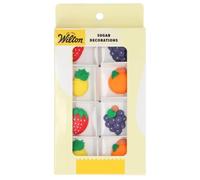 Wilton Sugar Decorations Summer Fruits Set: 8 Decorazioni di Zucchero con Frutti Estivi come Fragole, Uva, Ananas e Mandarini, Ideali per Decorare Cupcake, Torte e Biscotti - Set/8