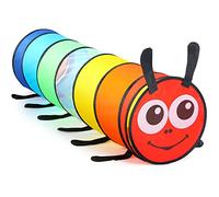 Wilwolfer Tunnel Gioco per Bambini - Alta Qualità 180cm Tenda Bambini con Mesh - Pieghevole Pop-upTubi Gioco Regalo Giocattolo Interni Esterni Giardino (Bruco Colorato)