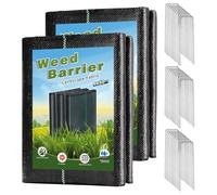 WiMas 2 Pack 1,2 x 15M Giardino Barriera Erbacce Paesaggio Tessuto Resistente Barriera Erbacce Premium Giardino Copertura del Terreno Tappetino di Controllo delle Erbe infestanti
