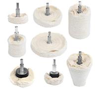 WiMas 8Pcs Rotella di Lucidatura Bianca, Disco Lucidante, Cotone Lucidatura Strumento per Auto, Metallo, Alluminio, Acciaio Inossidabile