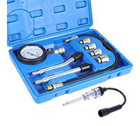 WiMas Cylinder Compression Tester, tester di compressione per motori a benzina, strumento diagnostico universale per auto e moto con manometro e tester per candele (Blu)