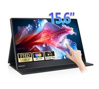 Wimaxit 15.6" Monitor portatile Full HD Touch Screen IPS Non-glare Altoparlanti integrati Eye Care USB Type-C Micro HDMI con Smart Case Compatibile per Laptop, PC, console di gioco