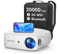 WiMiUS Proiettore 1080P Nativo Full HD 20000 Lumen, Auto 6D Correzione Trapezoidale Videoproiettore 4K Supportato, Proiettore Wifi Bluetooth con Zoom per Home Cinema da 300''