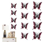 Wimnqie Adesivo da parete a forma di farfalla, 12 pezzi, decorazione da parete con scheletro e fiori, decorazione da parete 3D, per soggiorno, ufficio, vita quotidiana, matrimonio, camera da letto
