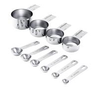 Wimnqie Set di misurini in acciaio inox, impilabili, in acciaio inox, con cucchiai, misurini e misurini, per camera degli studenti, appartamenti, ristoranti, caffetterie, bevande e sala da pranzo