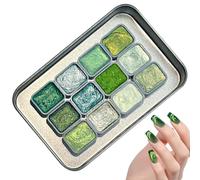 Wimnqie Set di pittura ad acquerello con glitter - 12 colori portatile - Utensili da pittura portatile per principianti bambini ragazze compleanno homeschooling arte appassionata