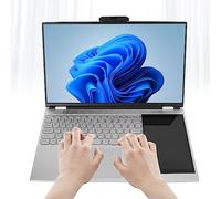 Win 11 Laptop a Doppio Schermo, Notebook HD con Schermo IPS da 15,6 Pollici + 7 Pollici con Sblocco delle Impronte Digitali, Memoria Corrente da 16 GB, Tocco per la Scrittura a (16GB+1TB Spina UE)