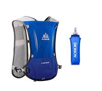 Win.Deeper 5 Litri Confezione idratazione Zaino da Ultra da Corsa Maratona (Blu- con 1 borraccia da 500 ml)