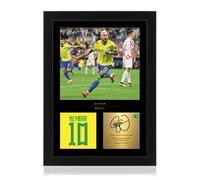 Win FC Neymar Jr - Espositore fotografico con cornice, formato A4, firma digitale riprodotta, regalo per i fan del Brasile