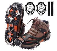 WIN.MAX Ramponi da Ghiaccio a 19 Denti Tacchette da Ghiaccio in Acciaio Inossidabile Spikes Neve Ramponi Portabile con Ottimo Grip per Picco di Ghiaccio Escursionismo Camping Moutaineering (Nero, M)
