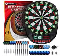 WIN.MAX, tirassegno elettronico per freccette, set professionale di 34 giochi con 354 varianti, 3 lingue: tedesco, inglese, francese, verde e rosso con lampade