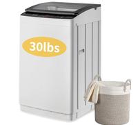 Winado - Lavatrice automatica completa, coperchio in vetro temperato da 30 libbre, lavatrice portatile con pompa di scarico, 8 programmi di lavaggio, 5 lavatrici e filatrici, lavatrice e asciugatrice