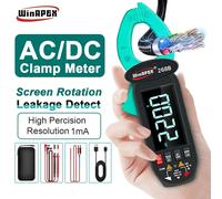 WINAPEX DC AC 0.1mA Pinza amperometrica ad alta precisione Vero RMS Multimetro digitale con rilevamento di perdite di corrente Strumenti per elettrodomestici
