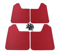 Wination MF12-BAS-BLK - Paraspruzzi universali, rosso, 4 pezzi + viti per auto, pickup, SUV, furgoni, camion