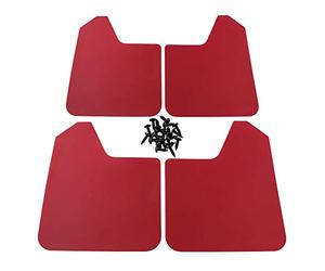 Wination MF12-BAS-BLK - Paraspruzzi universali, rosso, 4 pezzi + viti per auto, pickup, SUV, furgoni, camion