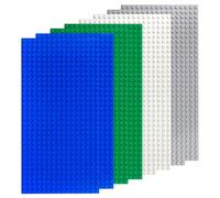 winbest Confezione da 8 piastre di base classiche quadrate in 4 colori | con 16 x 32 Stud Board 12,9 x 25,6 cm Base di costruzione compatibile con Lego, tutte le principali marche