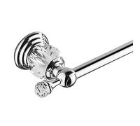 Wincase argento cristallo singolo asciugamano bar Holder, costruzione in lega di zinco accessori bagno a parete con base cromata finito, Lega, Silver, Single Towel Bar