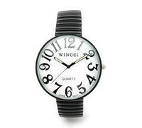 Wincci Orologio da uomo e donna con numeri grandi cinturino elastico