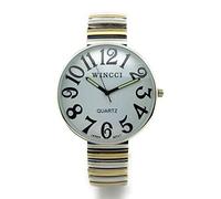 Wincci - Orologio da uomo e donna, con numeri grandi, cinturino elastico