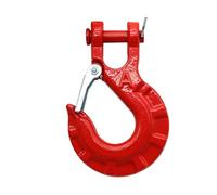 Winch Hook 3/8", Heavy Duty acciaio forgiato grado 70 con chiusura di sicurezza Winch Hook Clevis Slip Hook con chiusura di sicurezza Max 35,000 lbs per Winch Rope, ATV, UTV, Off Road Vehicle (rosso)