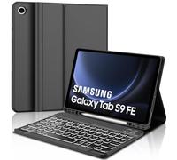 WINCHKING Custodia per tastiera per Samsung Galaxy Tab S10 FE 10,9 pollici, compatibile con Samsung Galaxy Tab S9 FE, 7 colori illuminati, magneticamente rimovibile, tastiera Bluetooth, layout QWERTZ