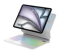WINCHKING Magic Keyboard Case per iPad Air 11" (M3 2025/M2 2024), copertura per tastiera per iPad Pro 11" 4a/3a/2a/1a (2022-2018) e iPad Air 11" 5°/4° (2022/2020), bianca