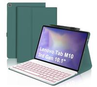 WINCHKING Tastiera con Custodia per Lenovo Tab M10 3rd Gen 10.1", 7 generi di retroilluminazione, Tastiera Italiano Slim Bluetooth Rimovibile per Lenovo Tab M10 3rd Gen TB-328FU/TB-328XU, Verde scuro