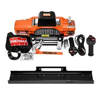Winchmax 13500 lb / 6123 kg Verricello 12v Serie SL. Piastra di Montaggio a Pavimento. Fune Metallica da 24 m x 9,5 mm. Gancio incernierato da 3/8 di Pollice. 2 telecomandi Senza Fili.