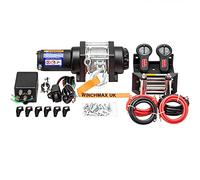Winchmax 3000 libbre / 1361 kg Verricello 24 V. Fune Metallica da 15,5 m x 5 mm. Gancio a Cerniera da 1/4 di Pollice. 2 telecomandi Senza Fili. Marinaio, rimorchio per Barca.