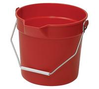 Winco Secchio in plastica resistente con beccuccio versatore, 10 litri, rosso