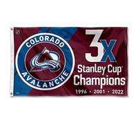 WinCraft Colorado Avalanche 3 Time and 2022 Cup Champions - Bandiera con occhielli