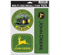 WinCraft John Deere - Confezione da 3 adesivi multiuso 5,5 x 7,75 con logo del trattore
