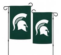 Wincraft NCAA Michigan state University Spartan 31,8 x 45,7 cm pollici 2-sided Garden Flag - Spartan logo con sfondo verde