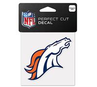WinCraft NFL Denver Broncos 63044011 - Decalcomania a colori "Perfect Cut", 10,2 x 10,2 cm, colore: Nero