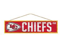 Wincraft NFL Kansas City Chiefs SignWood Avenue Design, Team Color, 4x17