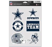 Wincraft NFL - Set di 6 adesivi multiuso, 19 x 14 cm, motivo: Dallas Cowboys
