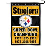 Wincraft Pittsburgh Steelers 6 Time super Bowl Champions double Sided Garden Flag