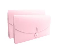 WINCUR - Cartella portadocumenti espandibile formato B6, 25 x 15,2 cm, portatile, 13 tasche, per documenti, banconote, ricevute, per casa e ufficio, confezione da 2 (rosa B6)