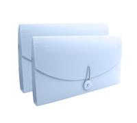 WINCUR - Cartella portadocumenti espandibile formato B6, 25 x 15,2 cm, portatile, 13 tasche, per documenti, banconote, ricevute, per casa e ufficio, confezione da 2 (blu B6)