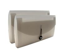 WINCUR - Cartella portadocumenti espandibile formato B6, 25 x 15,2 cm, portatile, 13 tasche, per documenti, banconote, ricevute, per casa e ufficio, confezione da 2 (grigio B6)