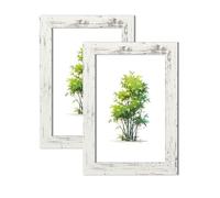 WINCUR Confezione da 2 cornici portafoto doppie in vetro, con display trasparente, in legno, stile galleria, con plexiglass HD, per tavolo e montaggio a parete