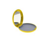 WINCUR - Confezione da 2 custodie per protezione della bocca con chiusura stretta, contenitore per protesi dentarie, sottile, per viaggi (giallo, con specchio)