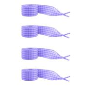 WINCUR Lacci piatti a scacchi, lacci piatti per scarpe da ginnastica e calzature casual, 4 paia, larghezza 2,5 cm, Lavanda, 100cm/40"