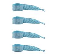 WINCUR Lacci piatti a scacchi, lacci piatti per scarpe da ginnastica e calzature casual, 4 paia, larghezza 2,5 cm, Blu, 90cm/35"